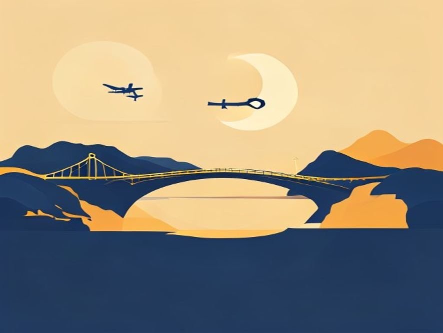 Illustration: Brücke zwischen zwei Küsten